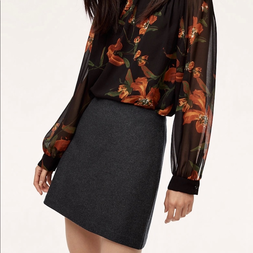 Aritzia Wilfred Essonne wool mini skirt